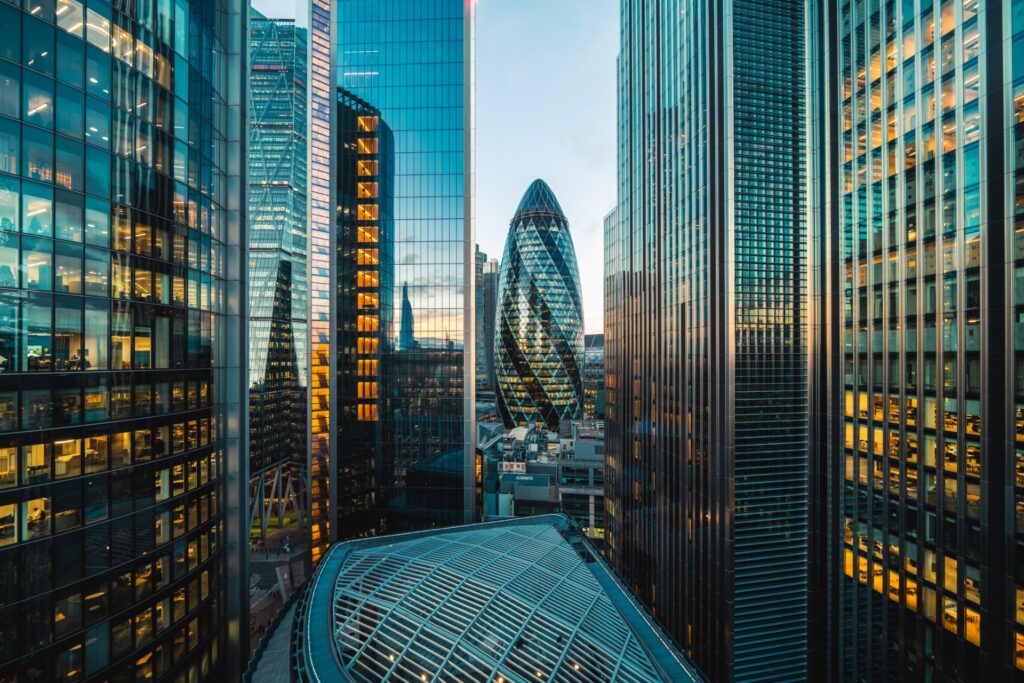 An image of the Gherkin building