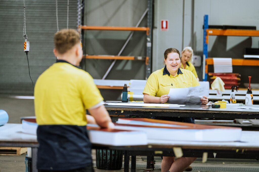 Image showing workers smiling